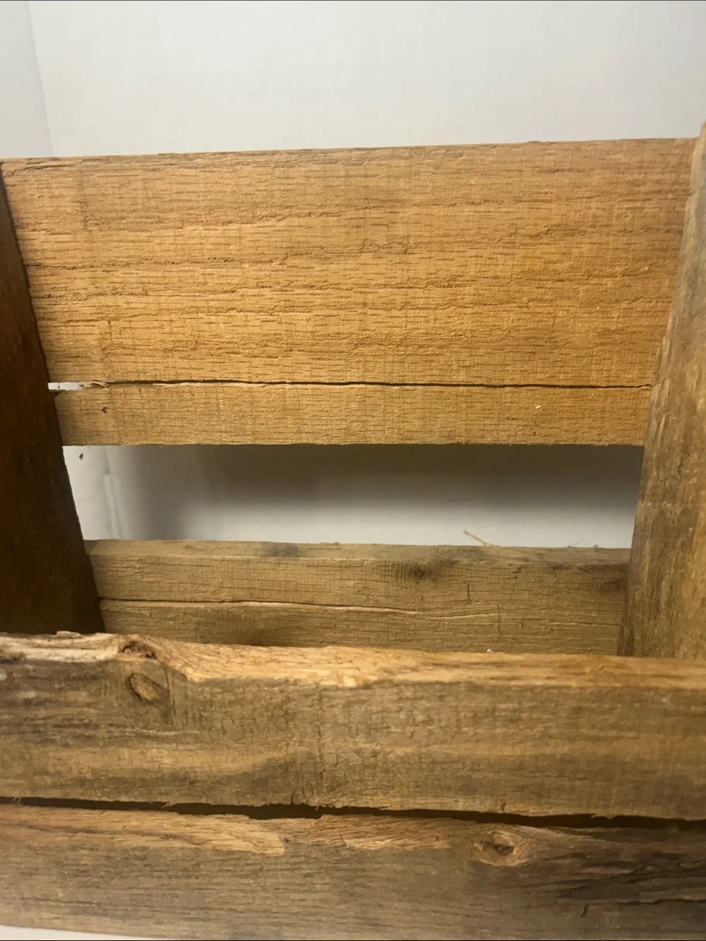 Rustic Wooden Wall Shelf / Planter Natural Brown